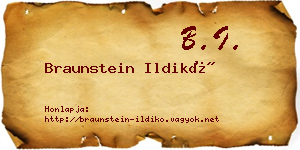 Braunstein Ildikó névjegykártya